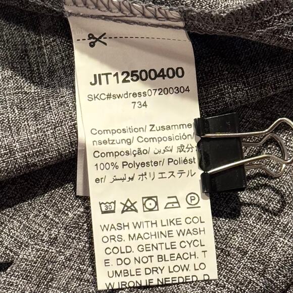 NWT Shein Womens Dress Midi Boho Classic Minimalist Modest Gray Size Large GT - Picture 4 of 5